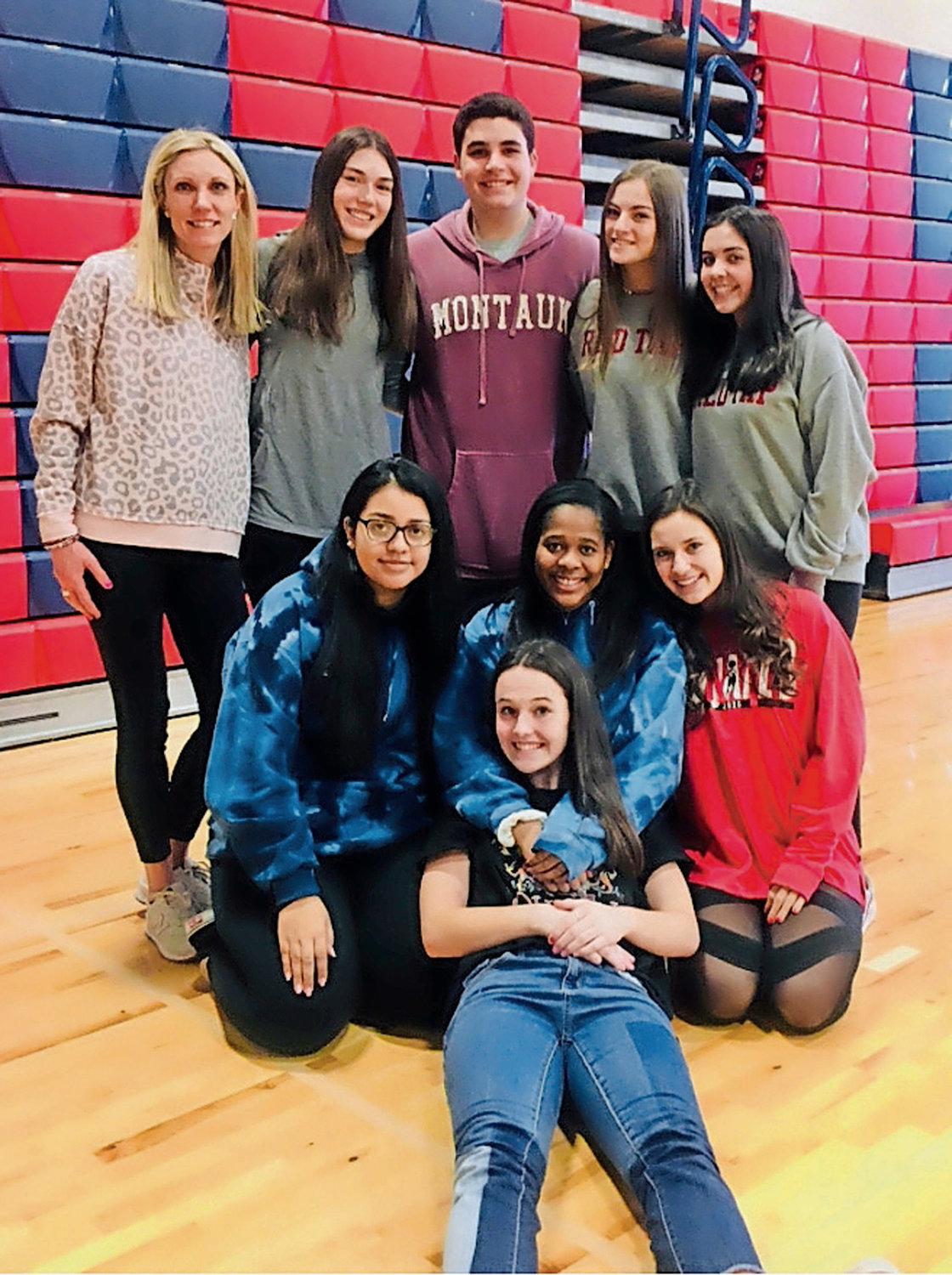 Liz Marshall, a physical education teacher and S.A.F.E. Club advisor, top left, joined student club leader Madison Gamberg, Lio Grillo, Bella Adipietro, Kiersten Quirk, Janelle Melendez, Ashlyn Beauge, Montana Mawhinney and Madeline Roberti last year.