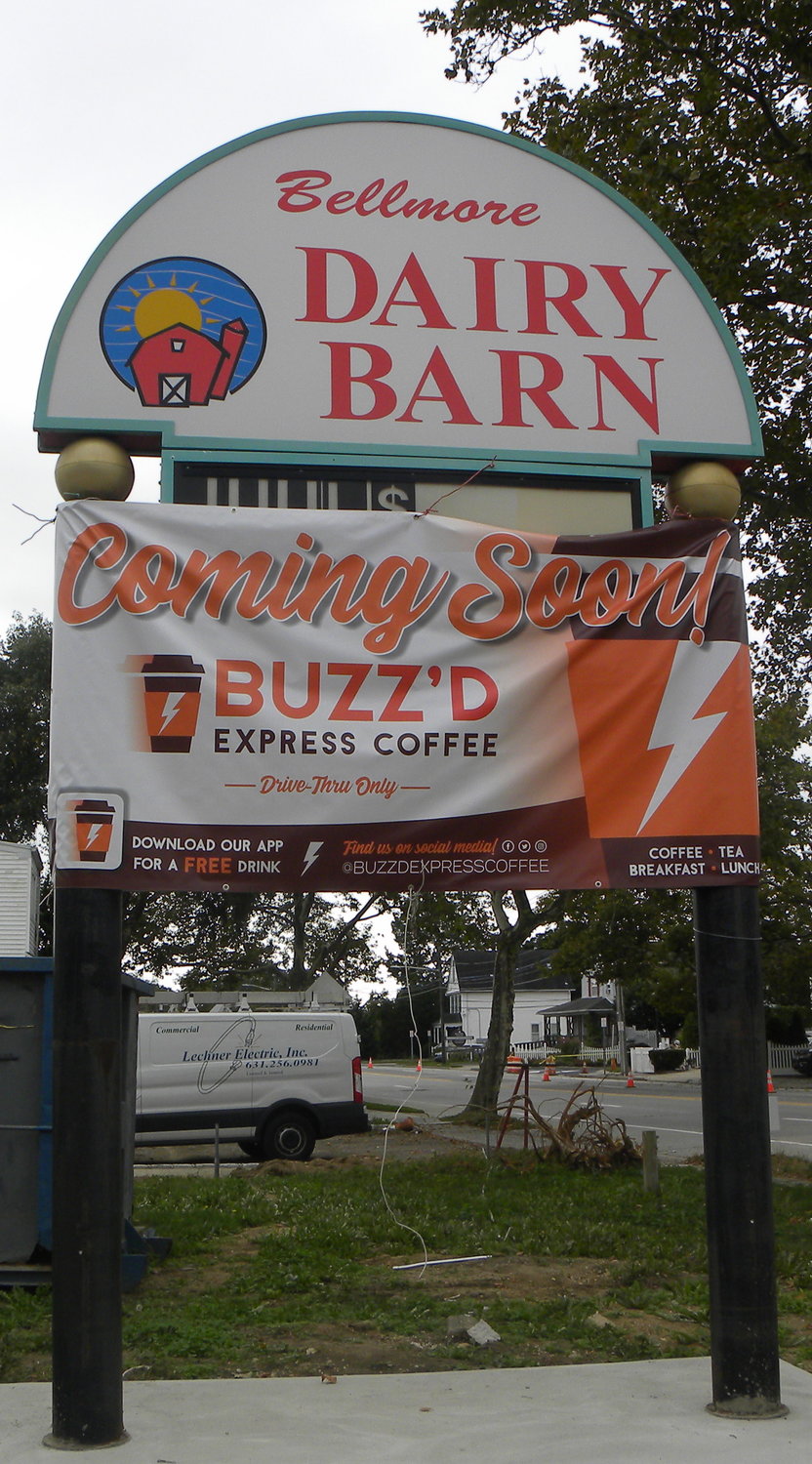 Buzz’d Express Coffee will open its flagship location, replacing the vacant lot that was once home to the Bellmore Dairy Barn