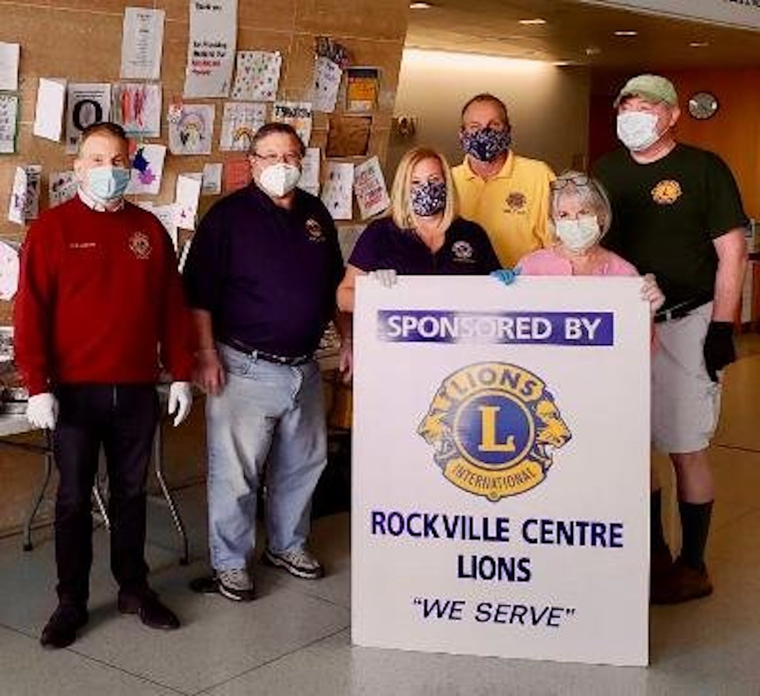 The Rockville Centre Lions Club is hosting a food drive on Nov. 13. Above, from left, Anthony Paradiso, Paul Sewell, Robin. Webb, Ron Webb, Kathleen Collins and Kevin O’Brian at last year’s event.