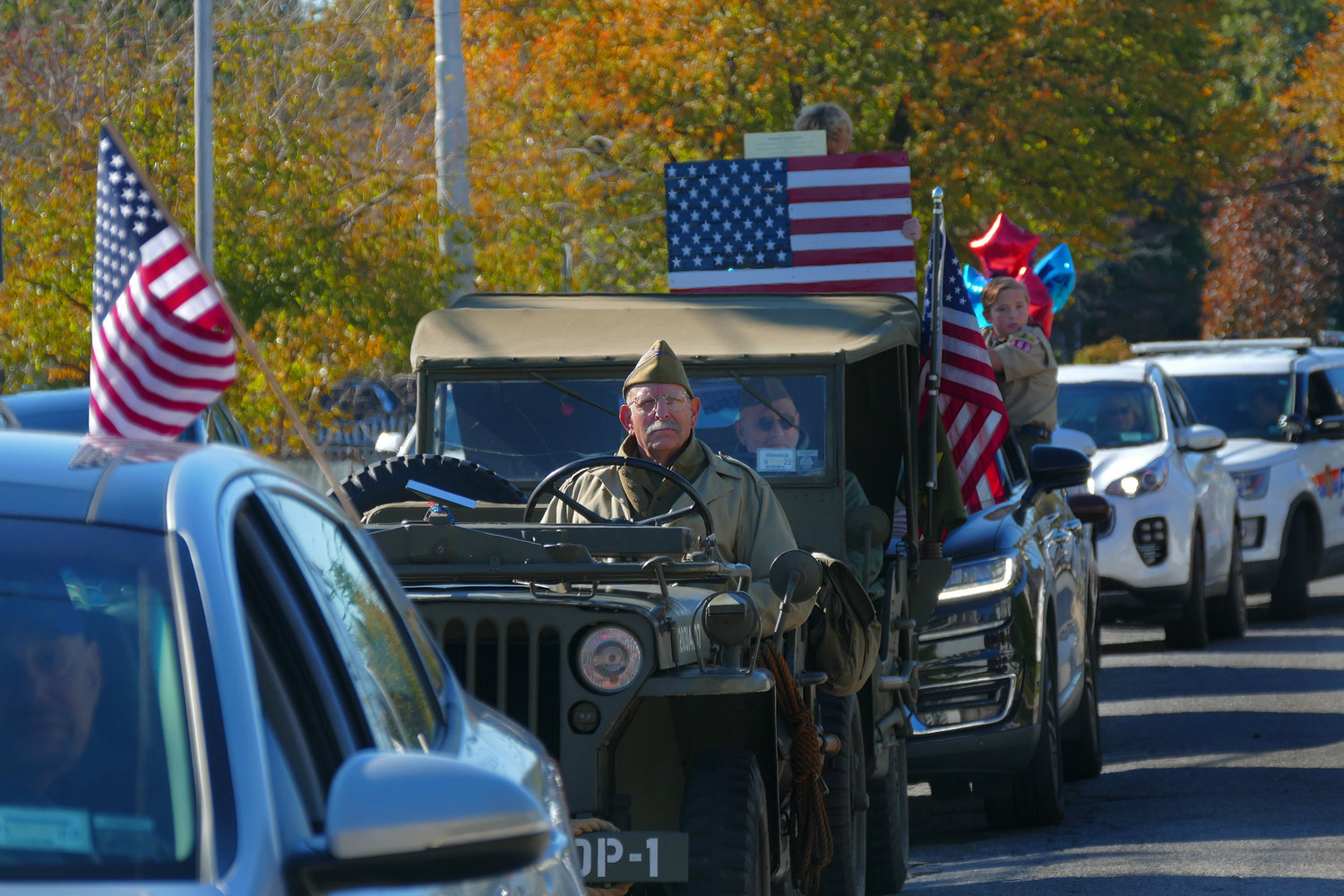 The parade for Rosenberg’s 100th birthday included two World War II-era American vehicles.