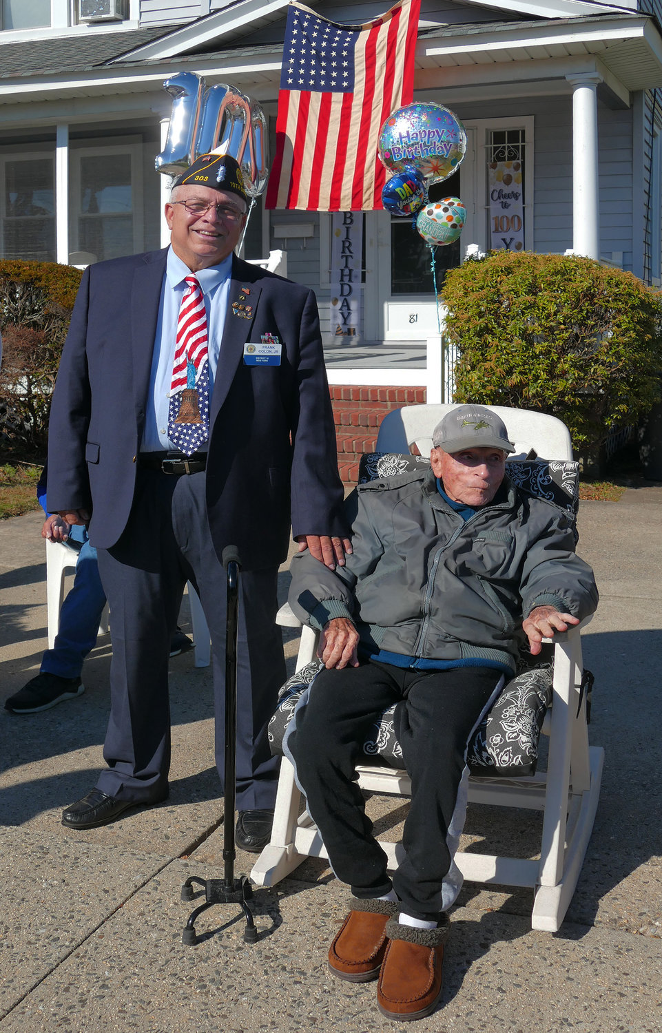 American Legion Post 303 Commander Frank Colon with his friend and neighbor Herb Rosenberg.