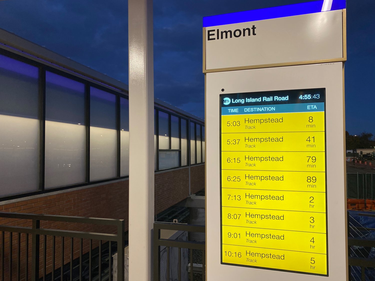 The new LIRR station in Elmont, which cost $105 million, opened on Nov. 16.
