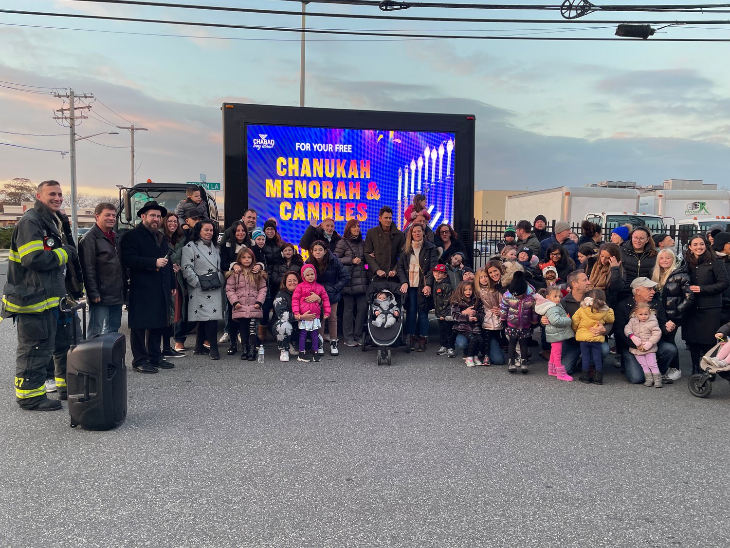 On Sunday, Bellmore-Merrick residents and Chabad members gathered before the start of the parade that celebrated the beginning of Hanukkah.