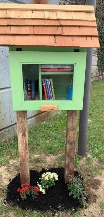 The third, but not final, little library is somewhere near the old Shubert Elementary School--walk around the area and make a game out of finding it.