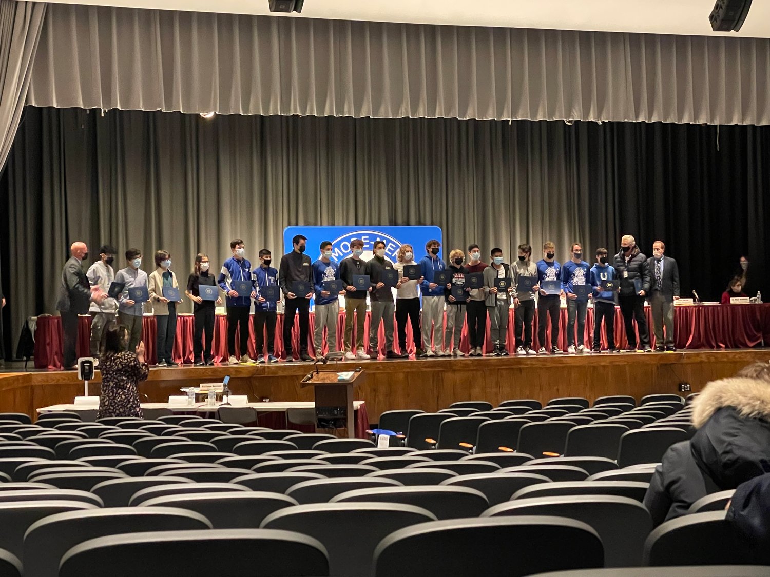 At the Bellmore-Merrick Central High School District meeting on Dec. 1, the Calhoun High School boy’s cross-country team was honored, having won both the county championship and state qualifier meets.
