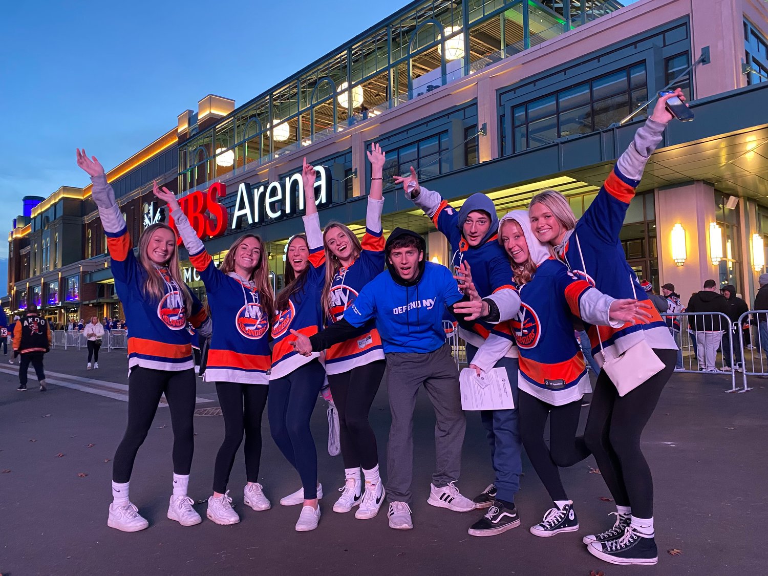 Isles fans got pumped up before entering UBS Arena for the first time.