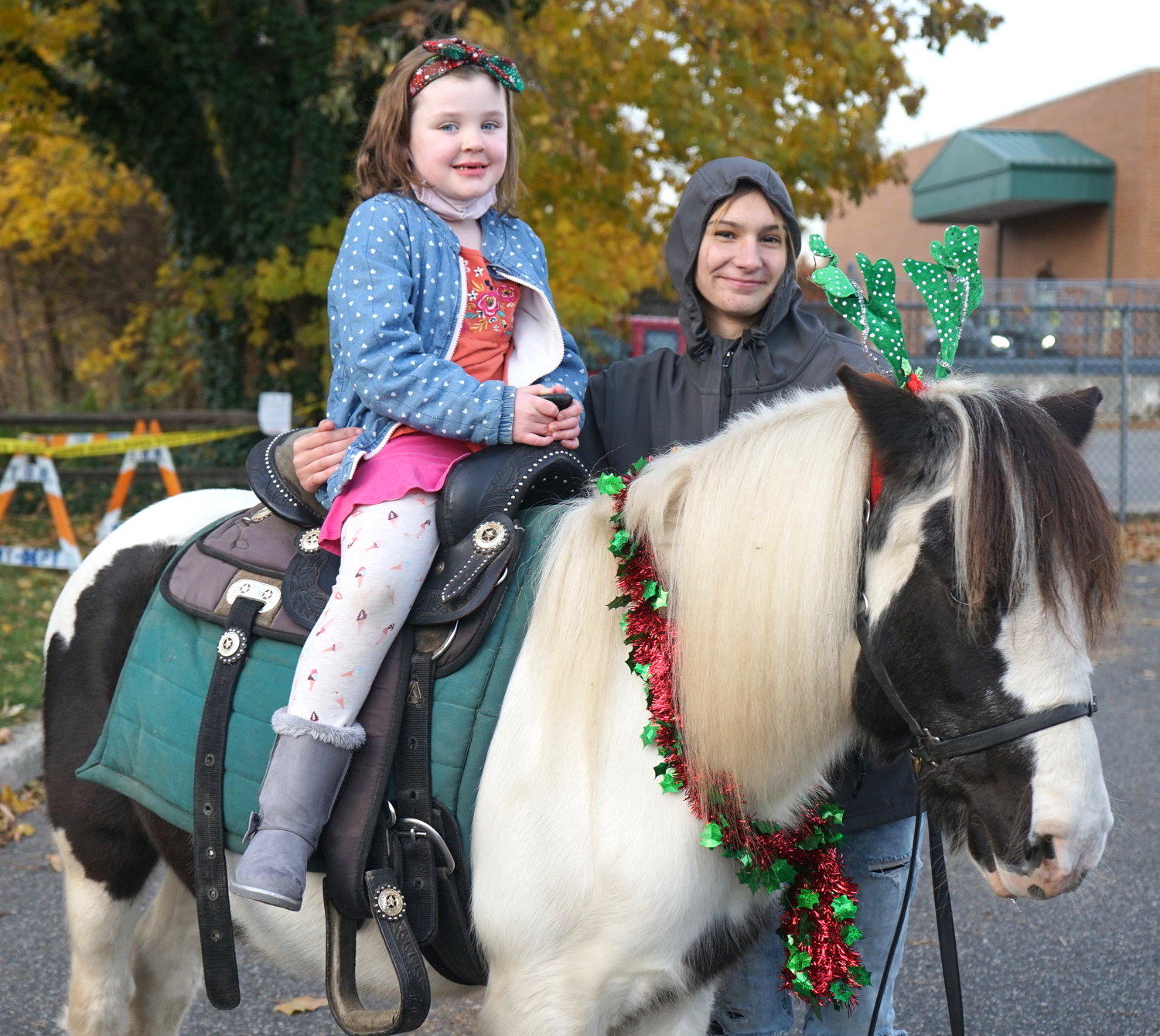 Lucy Cain, 7, rode a pony, which was sponsored by various Baldwin businesses.