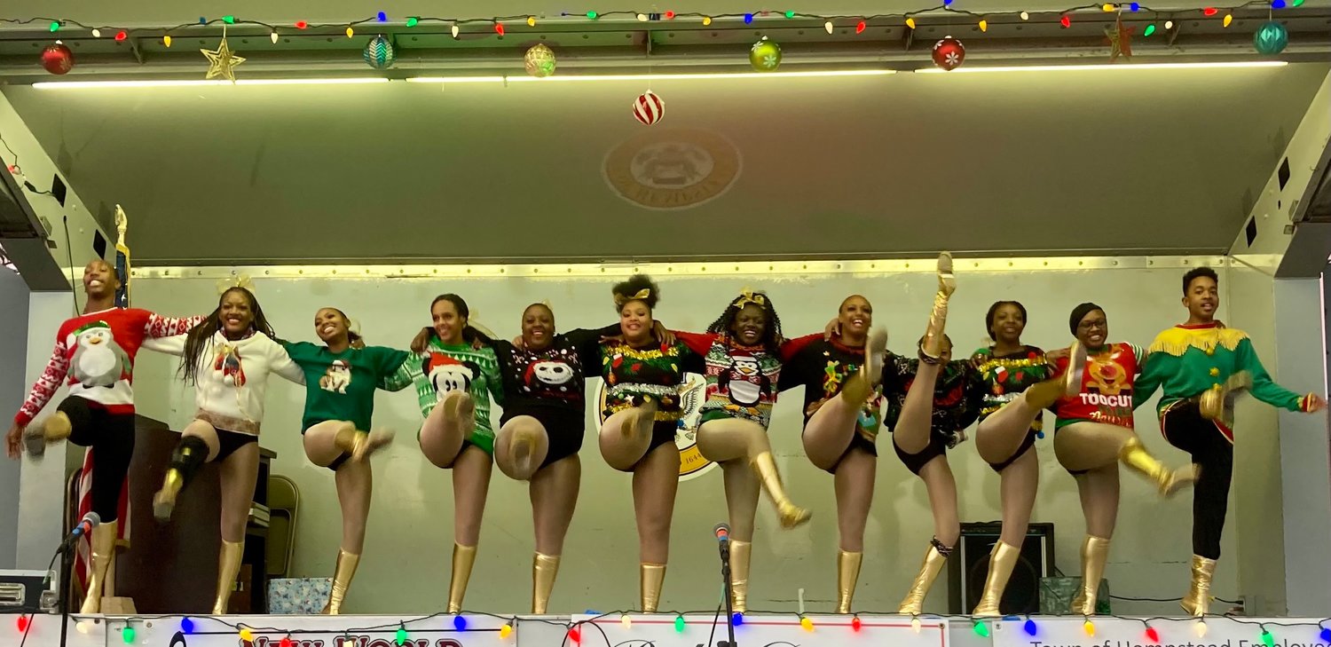Performers of Baldwin’s Destined to Dance studio performed Radio Music Hall Rockette-style kicks to kick off the dance portion of the Baldwin’s tree-lighting event.
