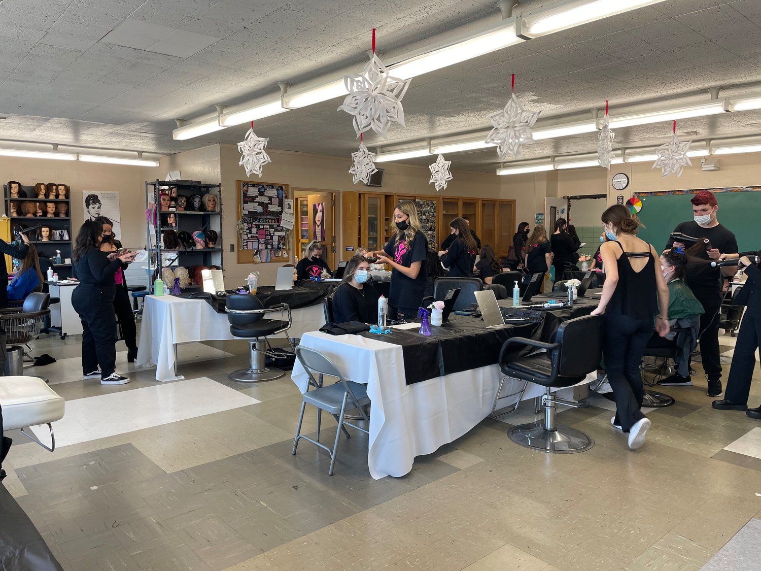 At Sanford H. Calhoun High School, Bellmore-Merrick juniors and seniors were hard at work during the district’s first cosmetology showcase last Friday.
