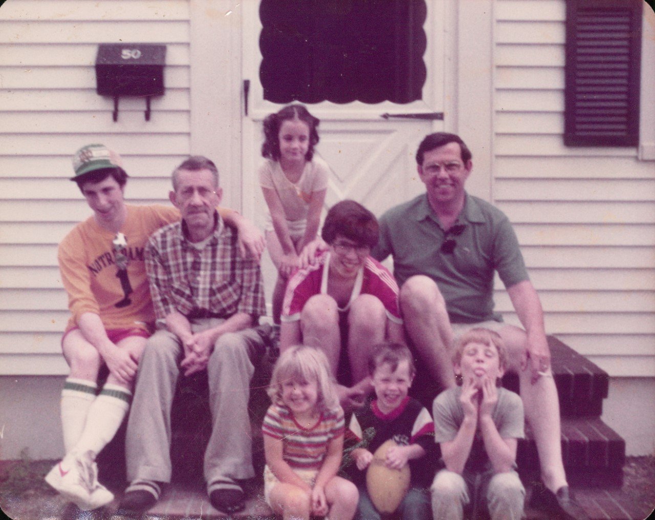 John Henry “Jack” Barthel, at right, with of his children.