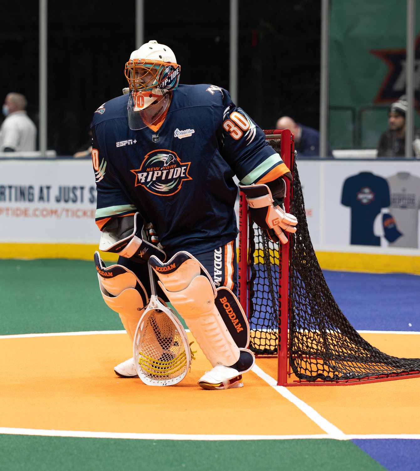 Steven Orleman played strong between the pipes for the Riptide after entering Saturday's game late in the first half.