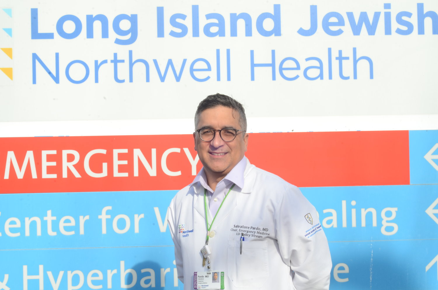 Dr. Salvatore Pardo, Chair of Emergency Services at LIJ Valley Stream hospital, is dealing with the stresses of an understaffed emergency room, but is optimistic that the hospital has weathered the worst of the surge