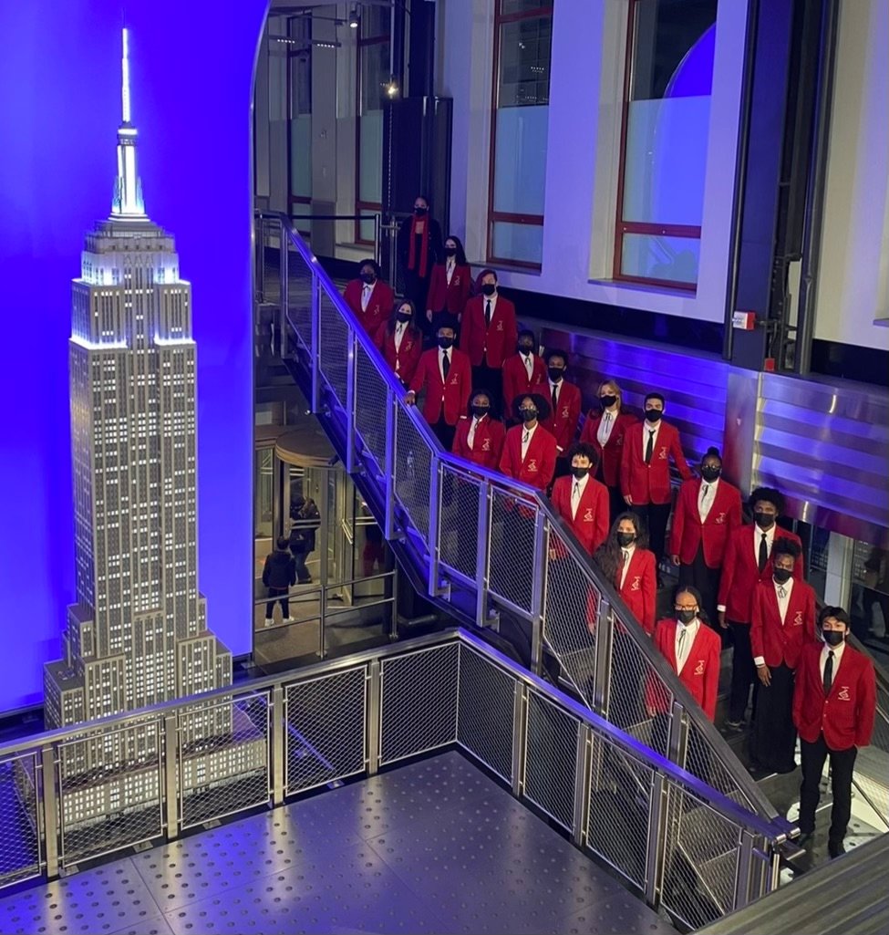 The Freeport High School Select Chorale performed at the Empire State Building.