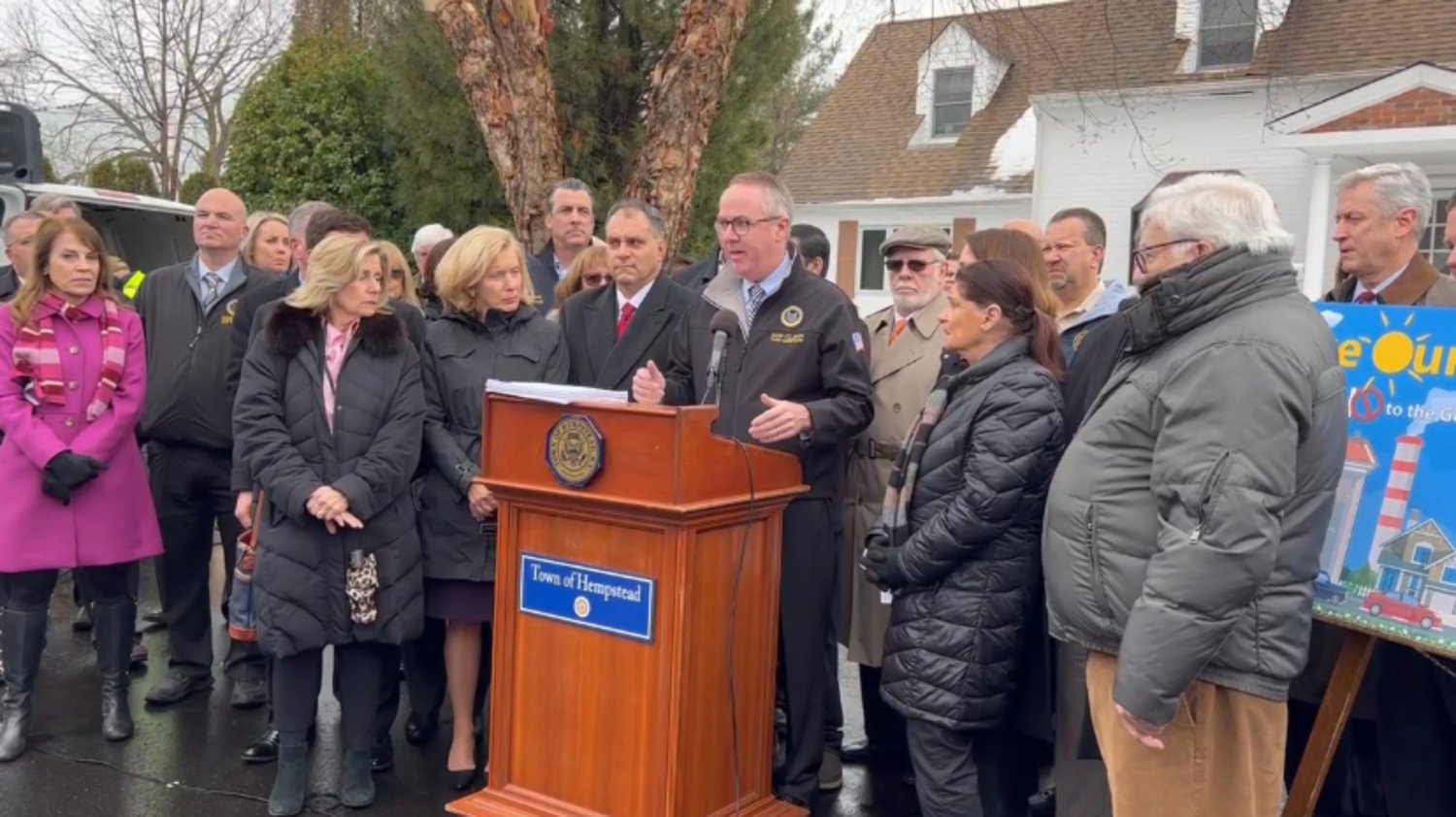 Hempstead Town Supervisor Don Clavin spoke of the problems he and other elected officials see with Gov. Kathy Hochul’s zoning proposal in the state budget.