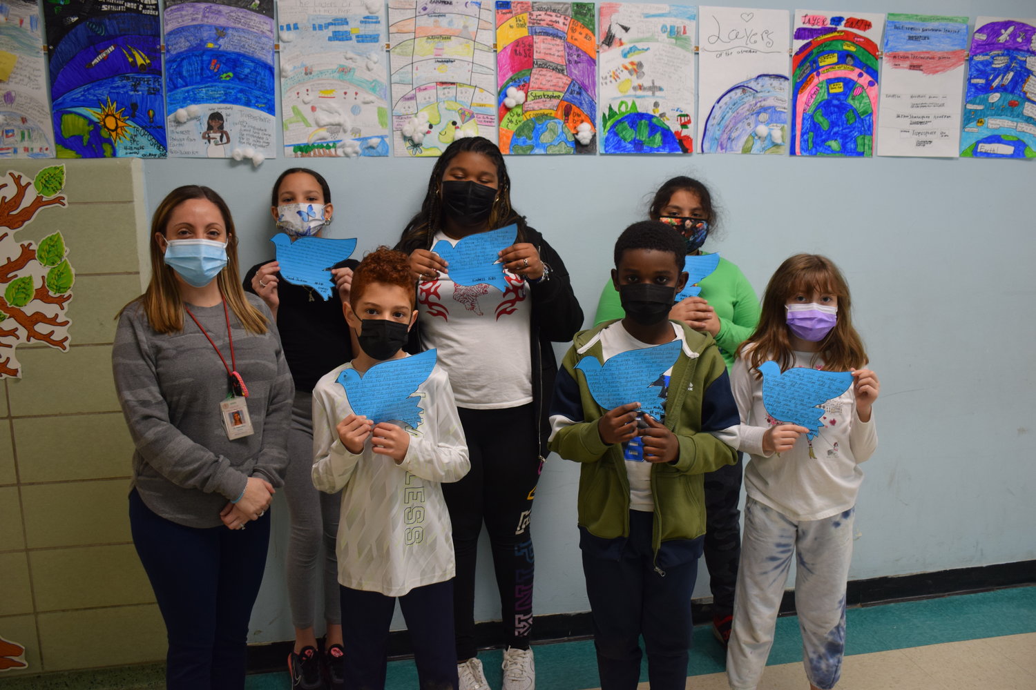 Students from the Caroline G. Atkinson Intermediate School’s Kindness Club completed their first schoolwide project in early February.