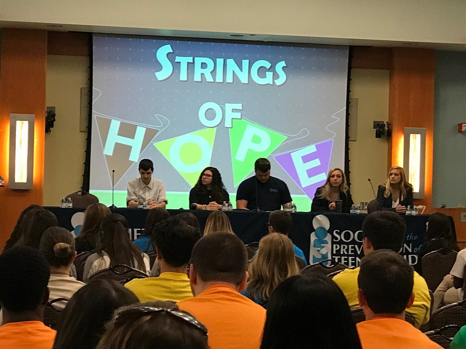 The 2019 summit, above, kicked off with a “Strings of Hope” resiliency panel, led by Stacy Brief, second from left, and others. The same panel started this year’s summit on March 29.