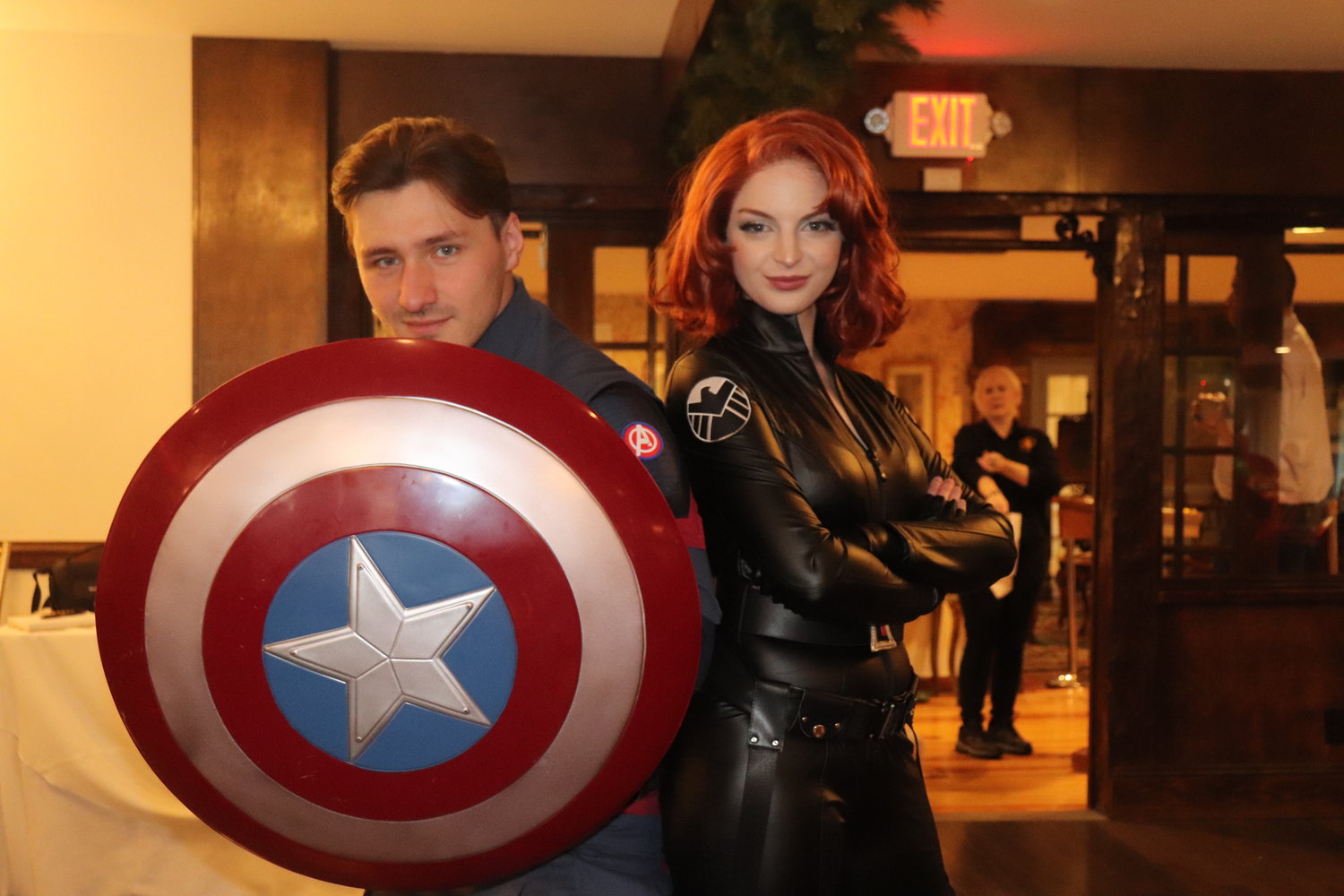 Captain America and Black Widow made an appearance at the Milleridge Inn.