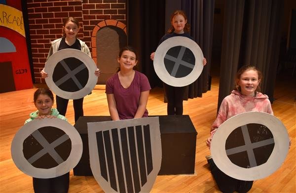Students worked hard on the props that were used during the performance.