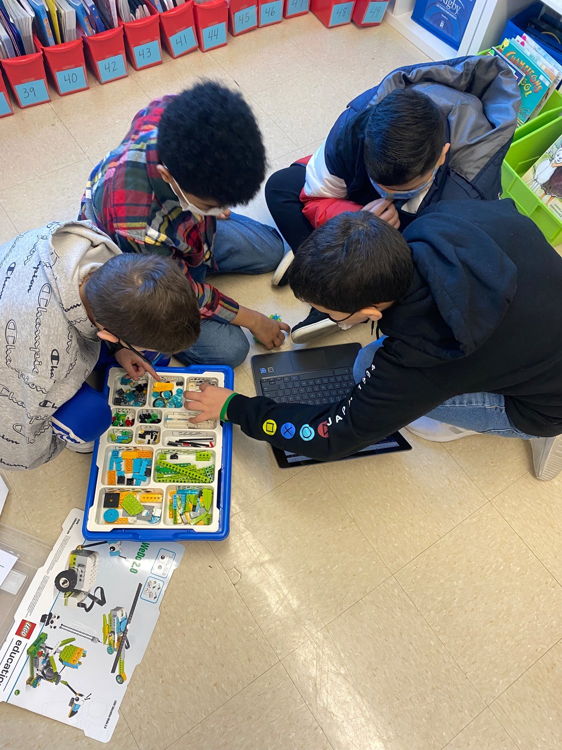 Students used LEGOs and the ST-Math program to build a robot during the 10-week Saturday Academy program held at Freeport’s Bayview Avenue Elementary School.