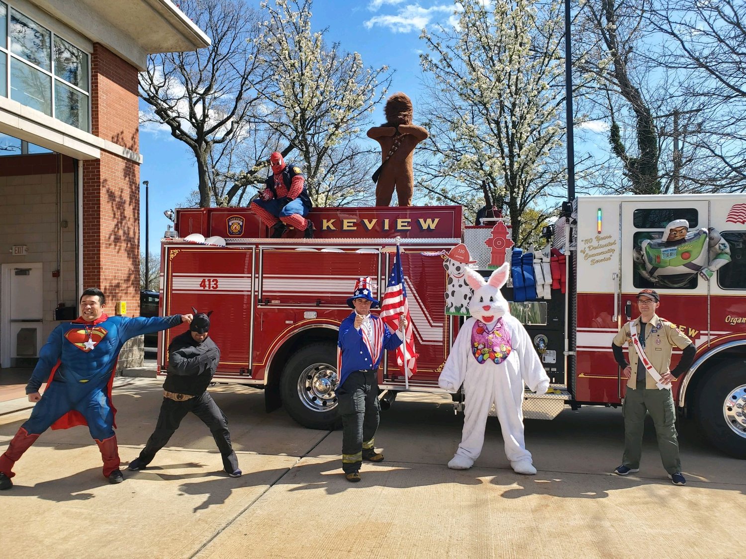The Lakeview F.D. continued its annual character parade — which originated during the height of the pandemic — at the West Hempstead Lions Club’s Egg Hunt on April 9.