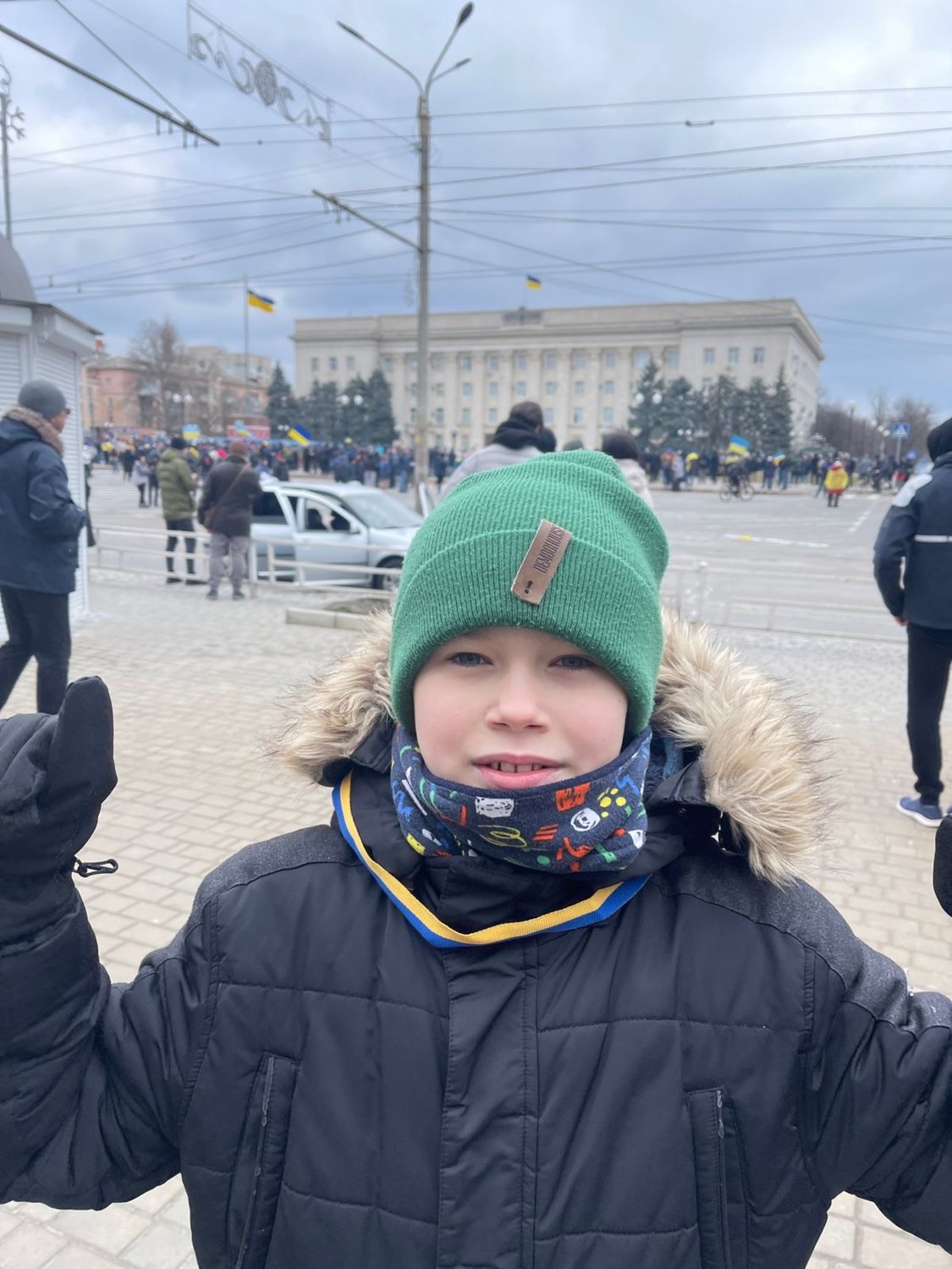 Yegor attended an anti-Russian protest in Kherson before his family fled the city.