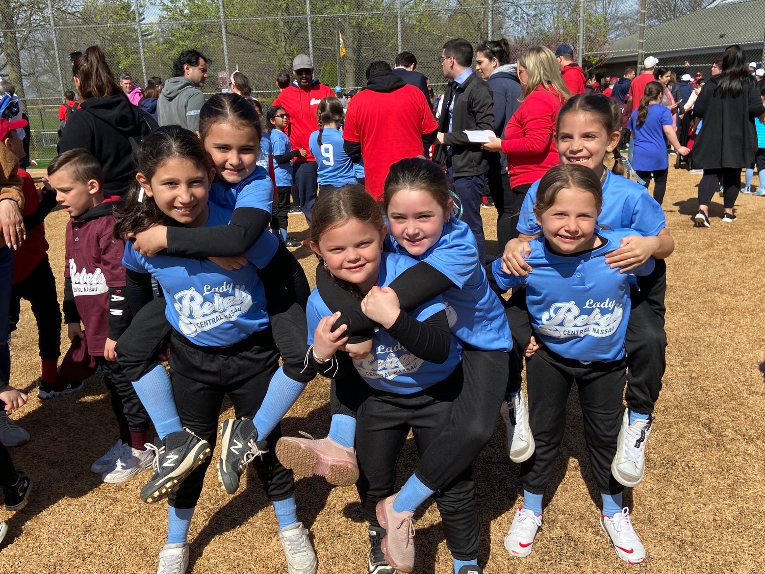 From left, Alessia Buffalino, Kailey Resende, Ava Burressi, Sofia Trotta, Noelle Lodati and Samantha Kellerman were excited to start the season together.