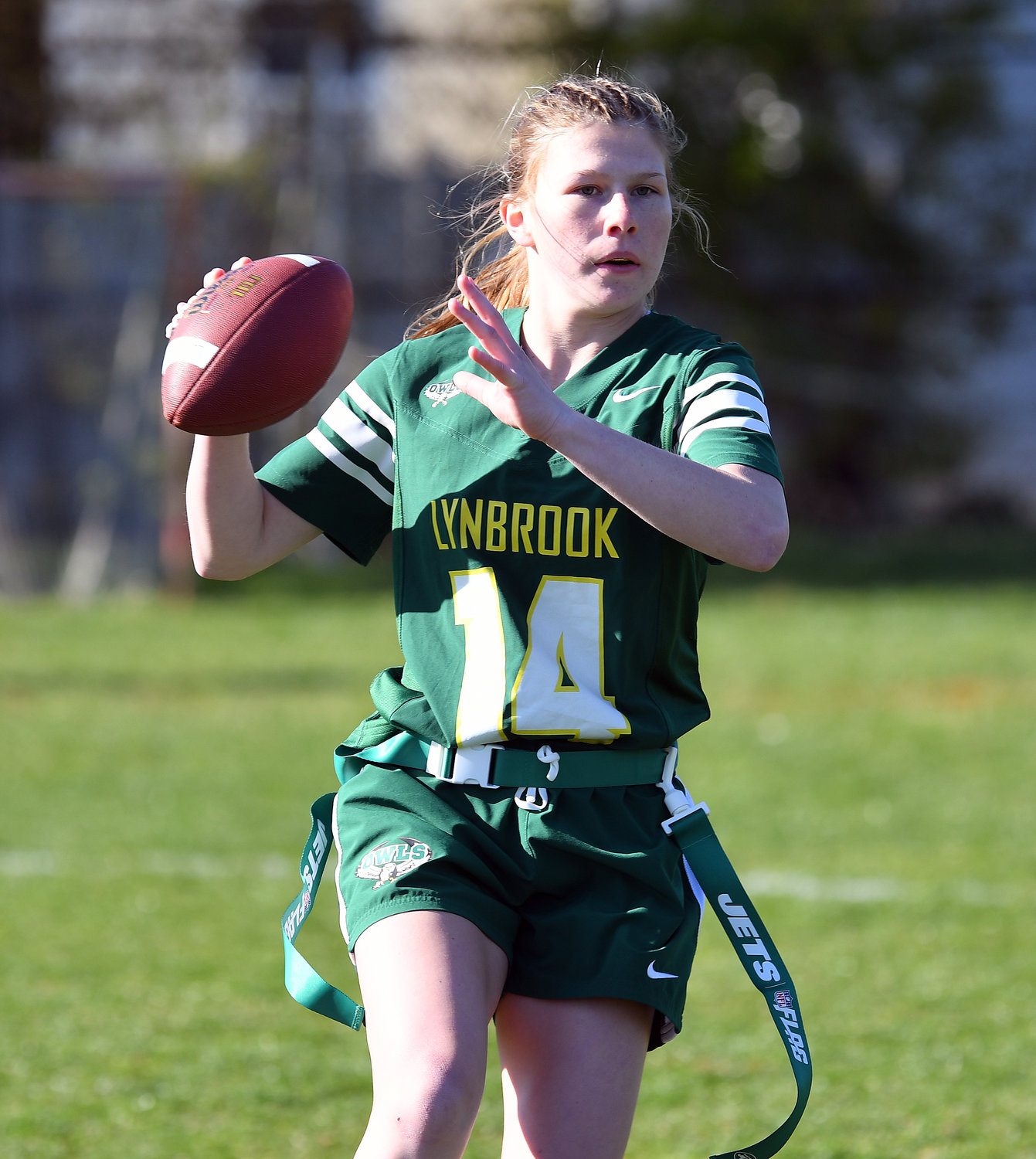 Lynbrook’s Kaelyn O’Brien had passing and rushing touchdowns in its win over Long Beach on April 28.