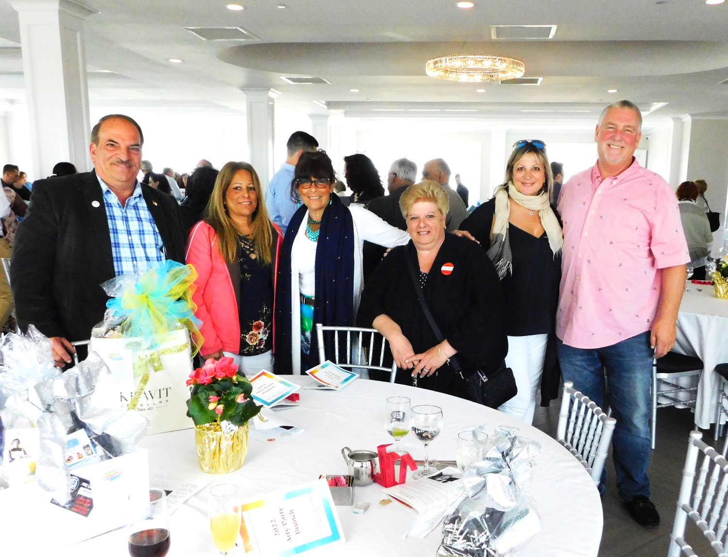 The Chamber of Commerce table at the Arty Party included John Nuzzi, Sr., Nancy Cameron, Monica Bennett, Pat Nuzzi, Jennifer Jerome, and Chamber president Ben Jackson.