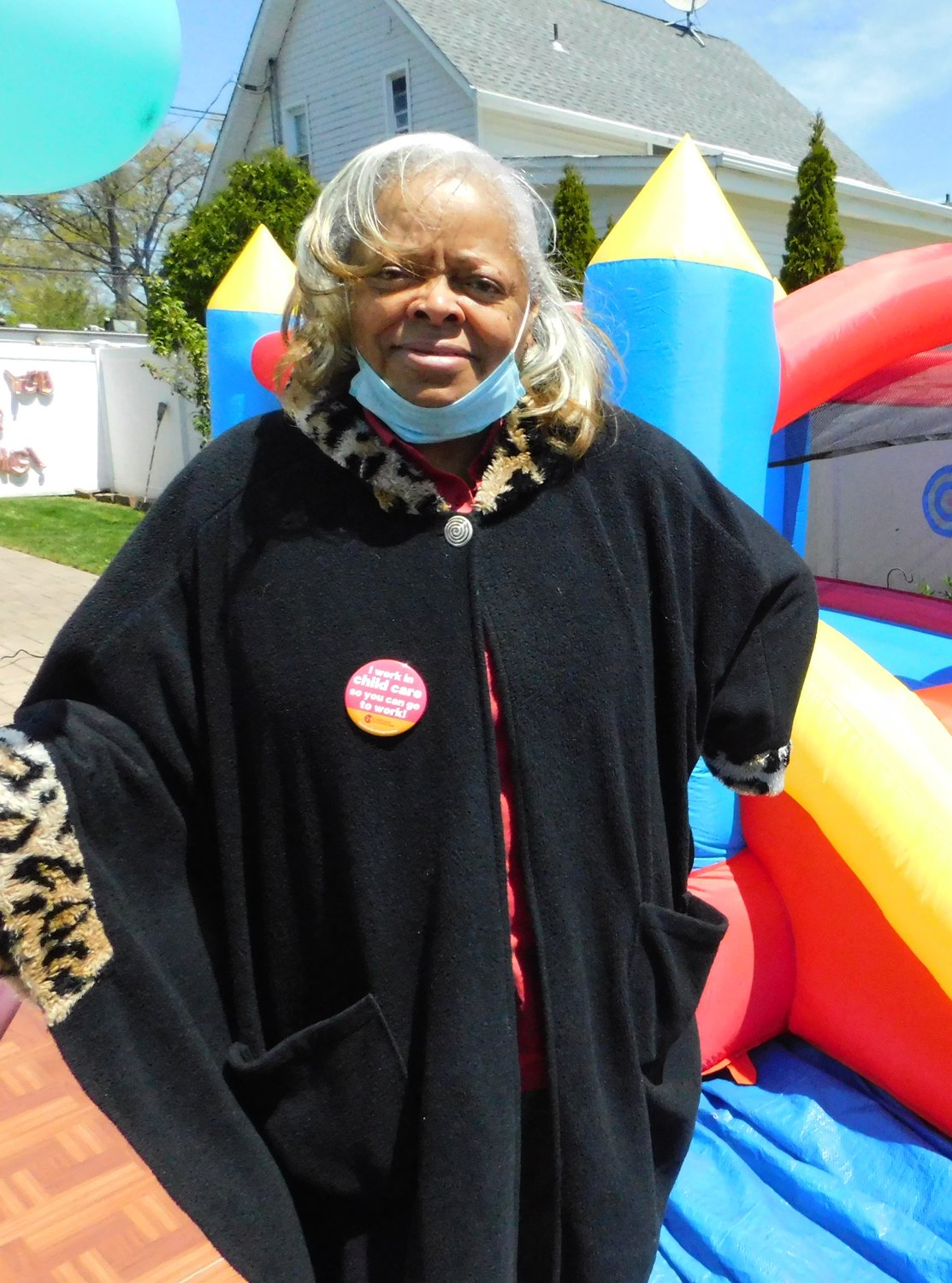 Beverly Lynshue-Chung, who has operated Little Stars Daycare, on Whaley Street in Freeport, for 23 years, came to Innovative Daycare Corp. to show support for A Day Without Childcare.