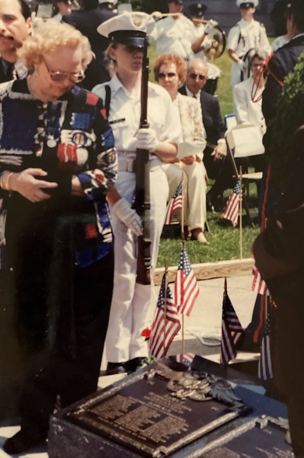 Gold Star mother Jean Reichert at the unveiling of the updated monument in May of 1998.