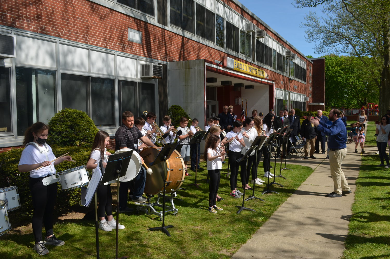 Harold D. Fayette School’s band played “Marching Marines” during the ceremony.