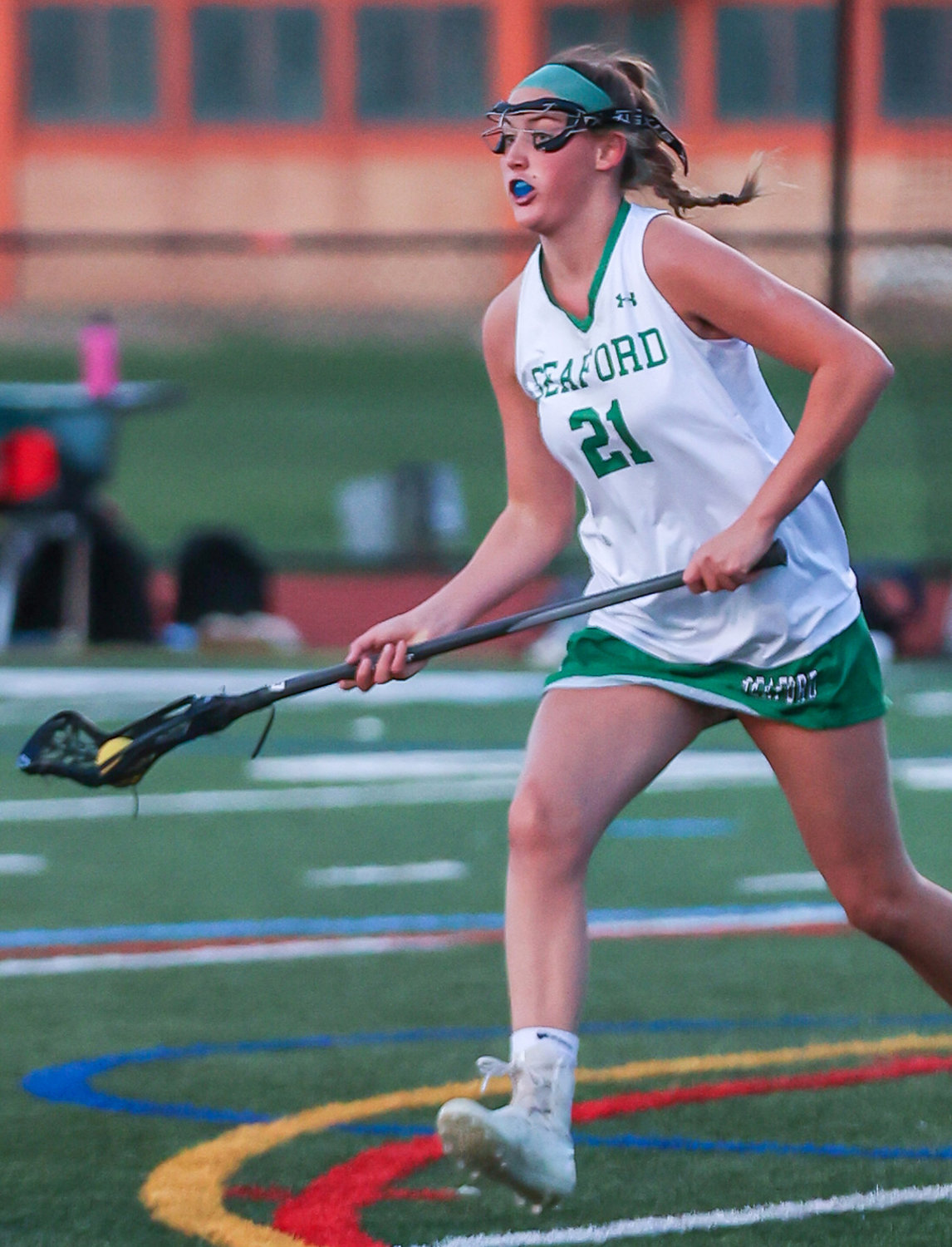 Freshman midfielder Jess Grzelaczyk had four goals and two assists in Seaford’s first-round playoff victory over Division.