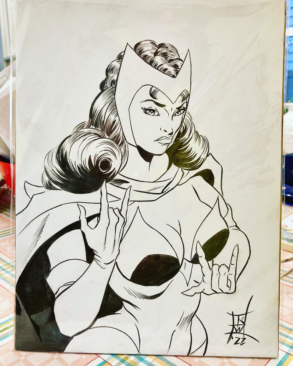 A Marvel artist’s sketch of the Scarlett Witch will also be raffled.