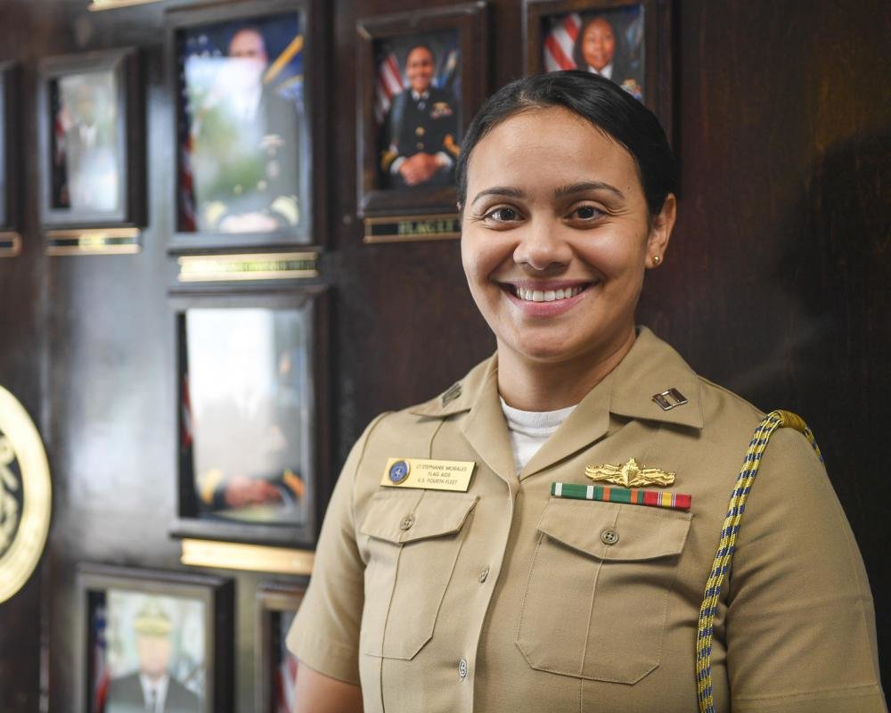 Lt. Stephanie Morales, on Armed Forces Day, was the flag aid for U.S. Naval Forces Southern Command/U.S. 4th Fleet.