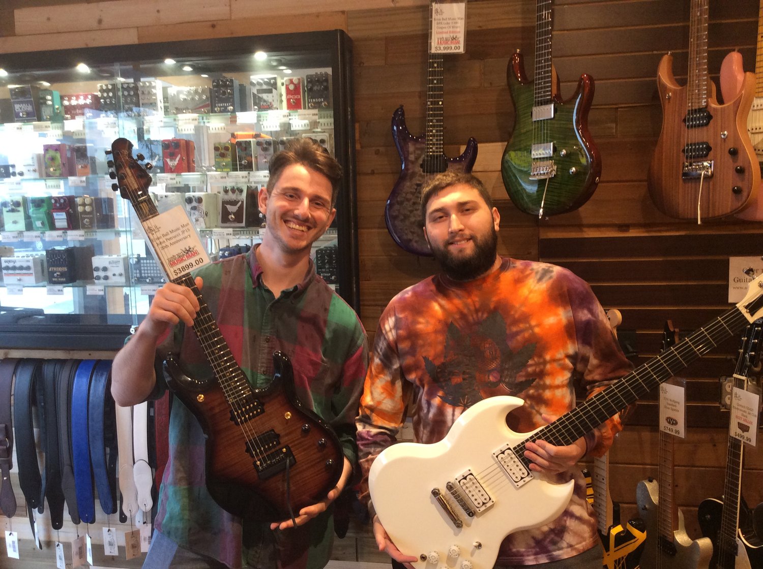 Brendan Zareno, left, and Stew Marder are considered young guitar experts.