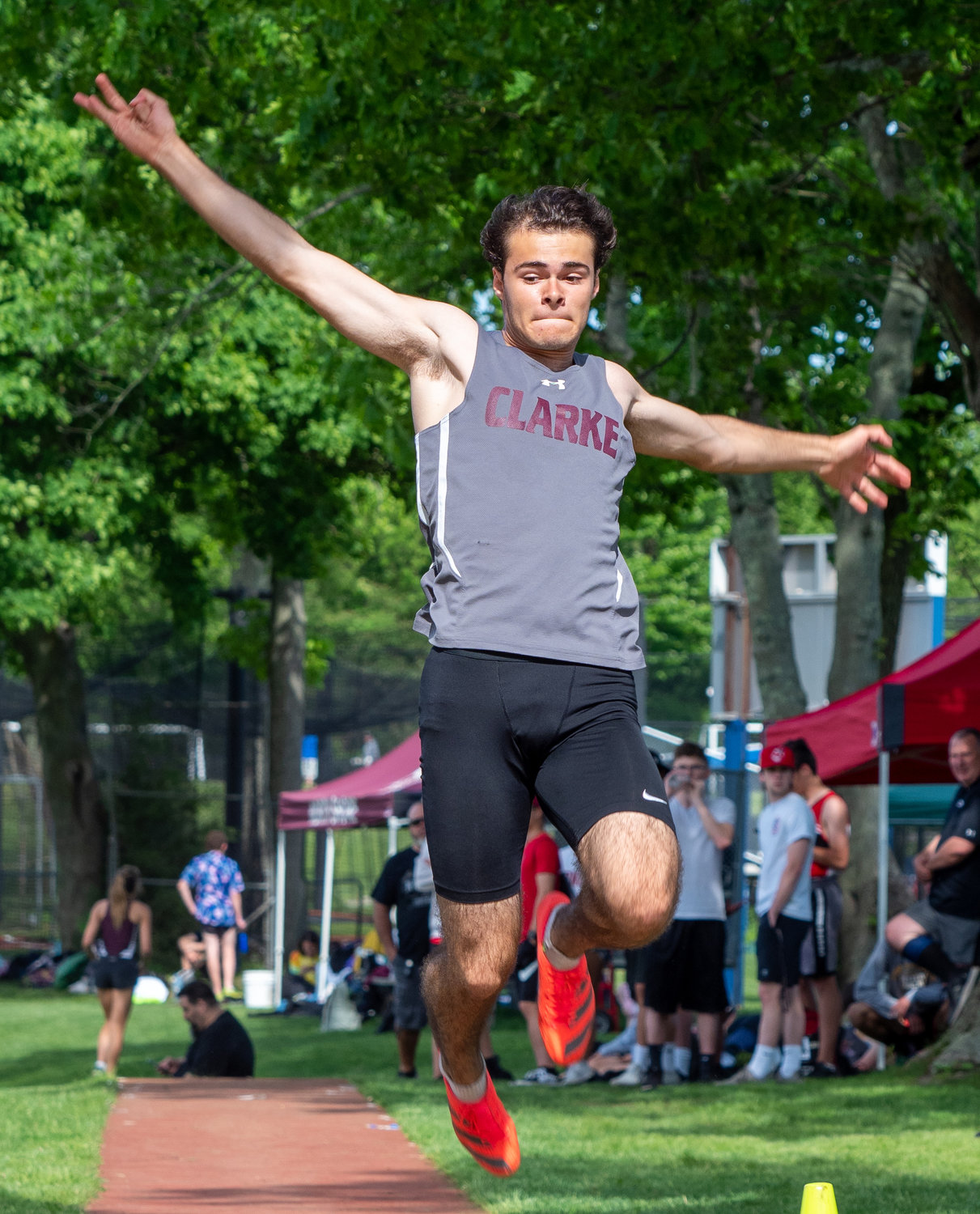 Senior Alex Pereira was clutch for the Rams in the Nassau Class A championships in the 4x100 relay and long jump.
