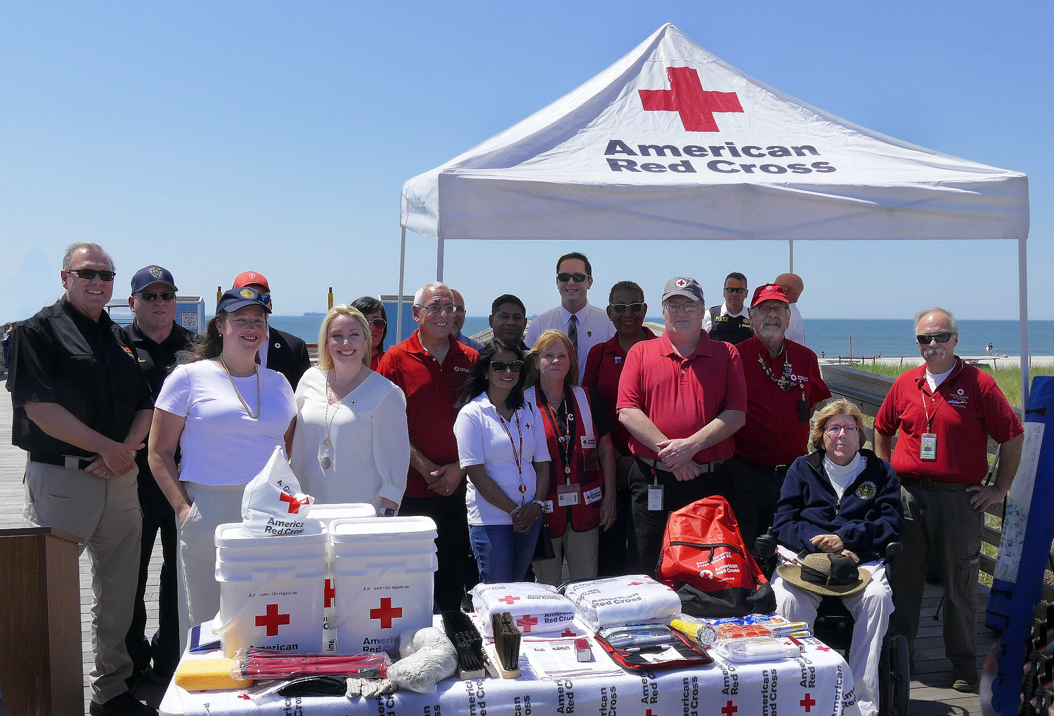 Members of American Red Cross were joined by local officials for a hurricane-preparedness news conference in Long Beach.