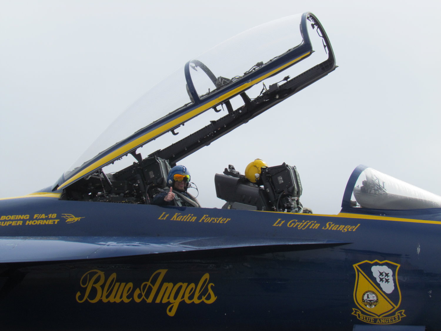 Freeport Public Schools Superintendent of Schools Dr. Kishore Kuncham was ready to take off in a U.S. Navy Blue Angels Fighter Jet.