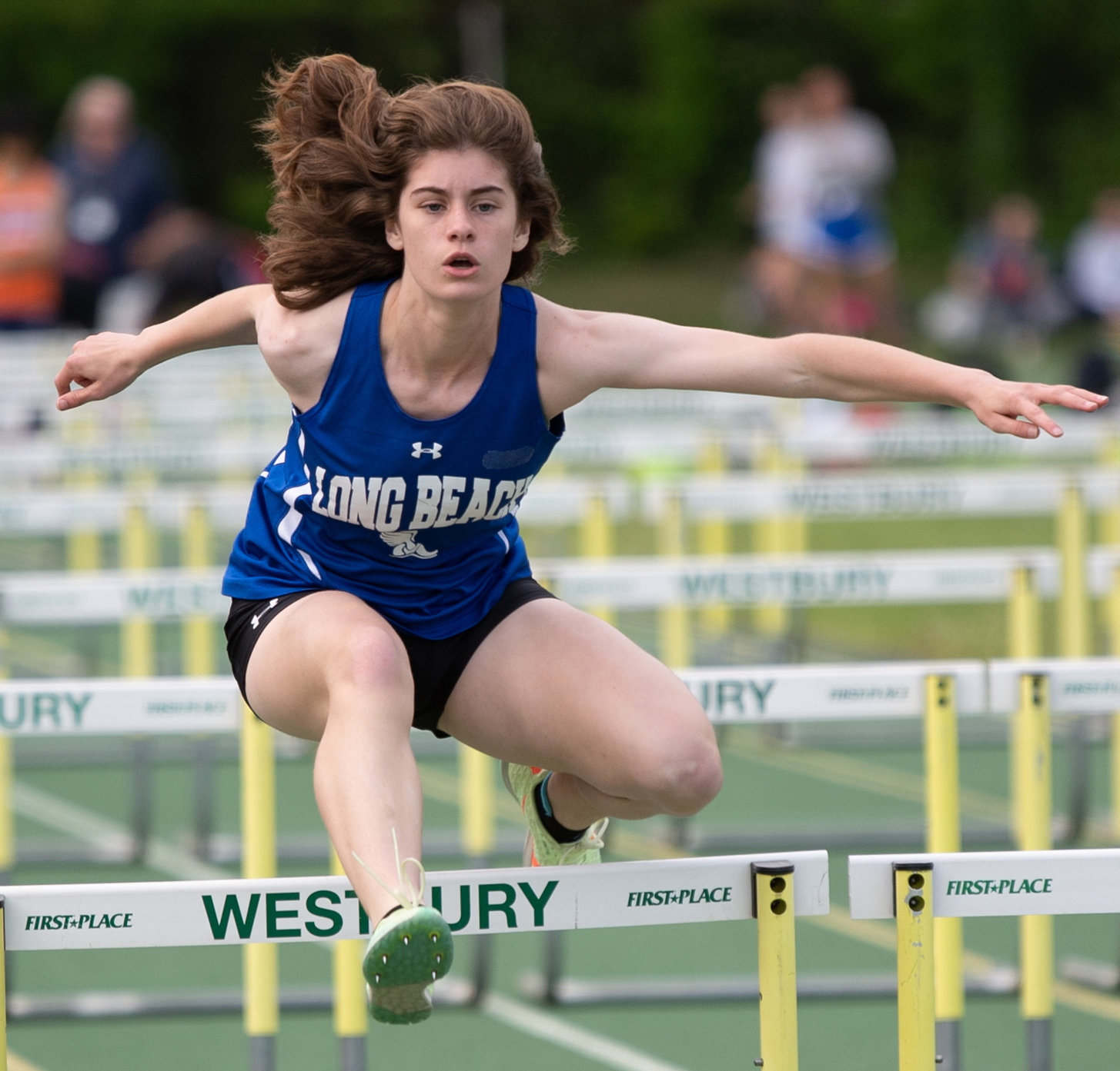 Sophomore Kayla Carney was Long Beach’s top hurdler and Division 2A runner-up in the 100 and 400 hurdle events.