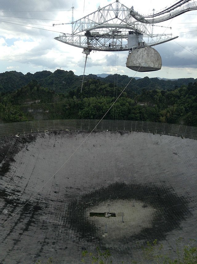 The view from the observation deck of the Arecibo radio telescope in Arecibo, Puerto Rico, on March 28, 2014.