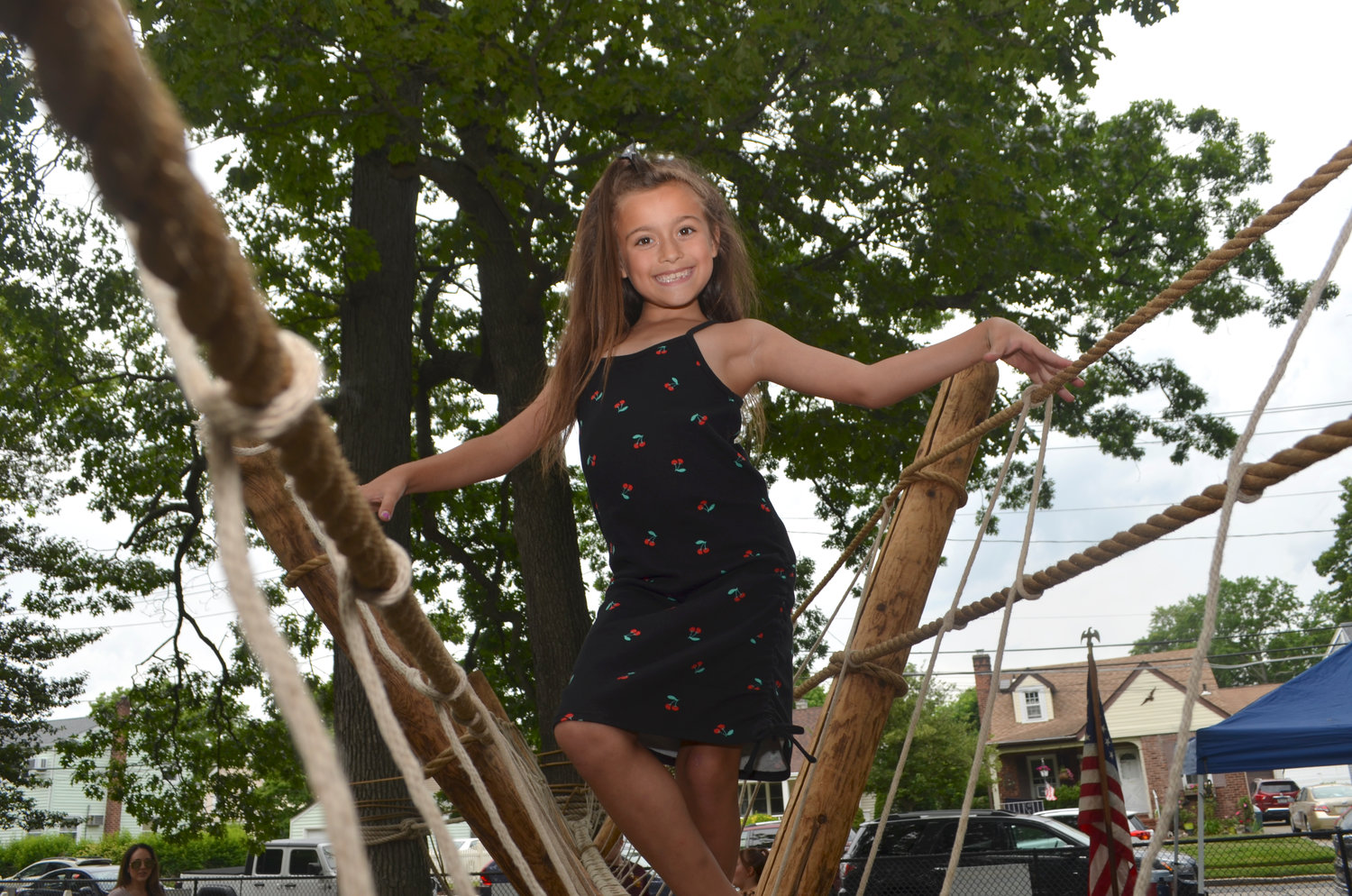 Olivia Santora, 8, had fun 
on the playground.