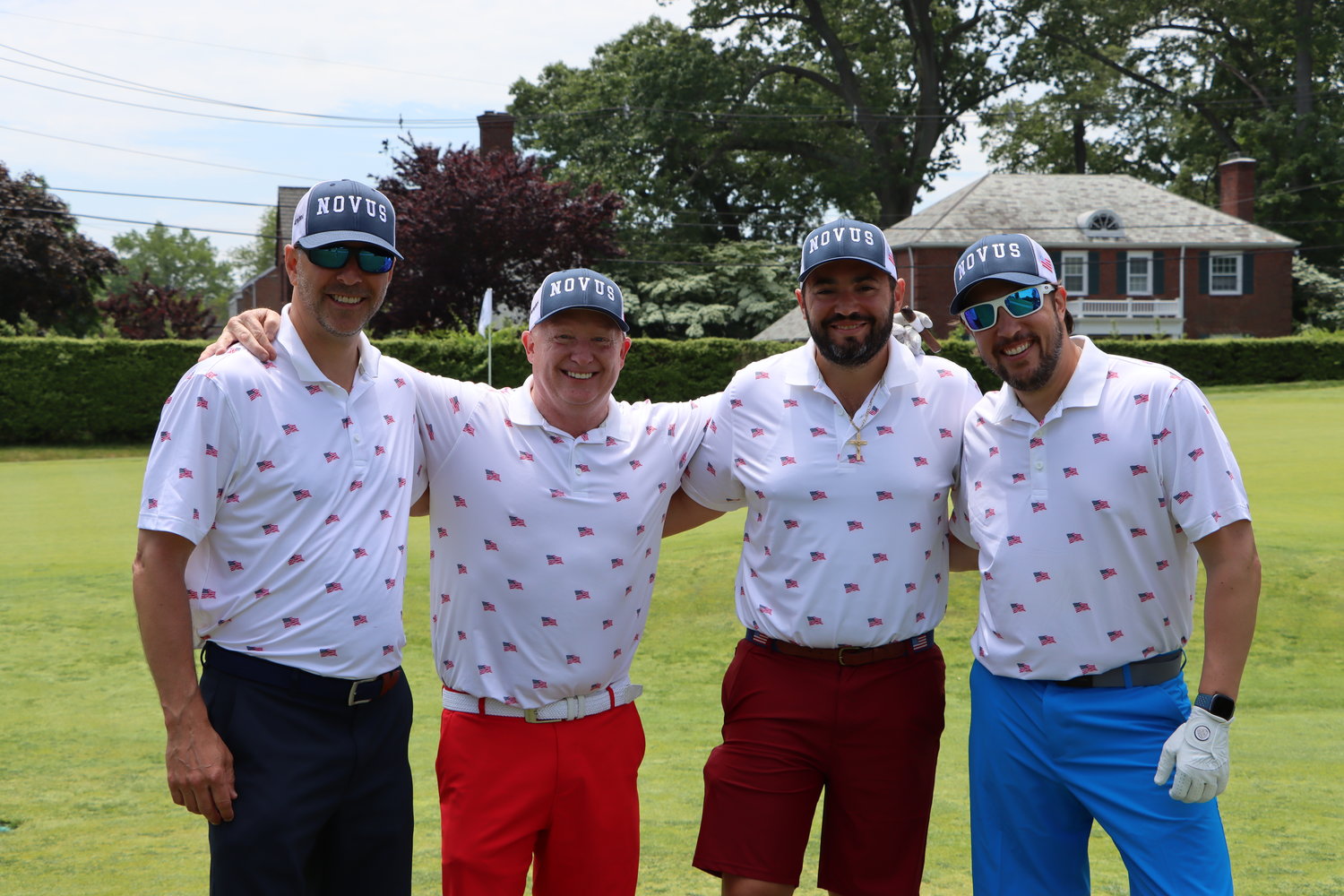 John Congdon, Sean Farley, Charles Massaro, and Brayton Tom got out on the course in matching golf shirts.