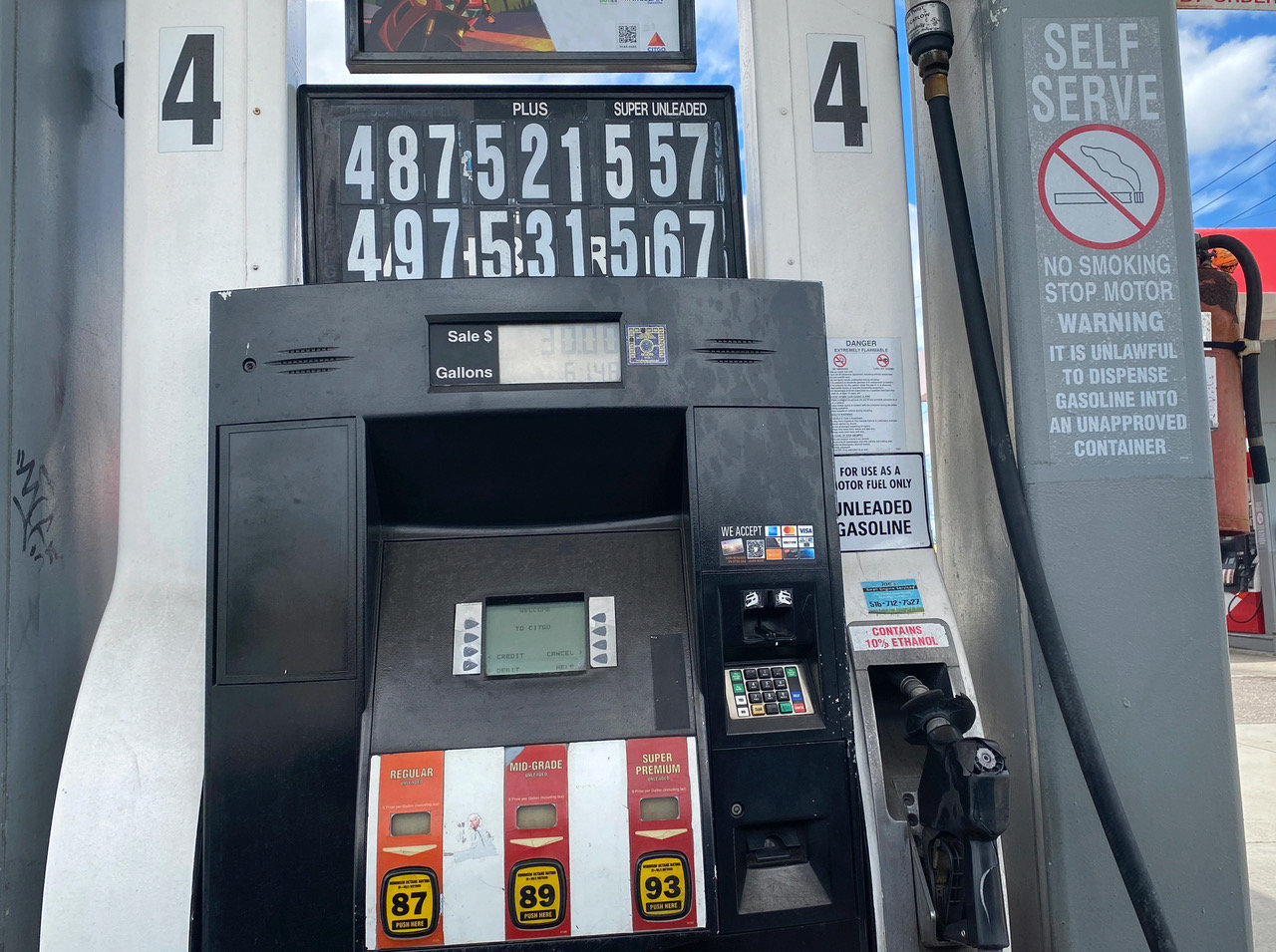 Elmont residents said they were routinely paying double what they normally spend to fill up their vehicles amid the rise in gas prices.