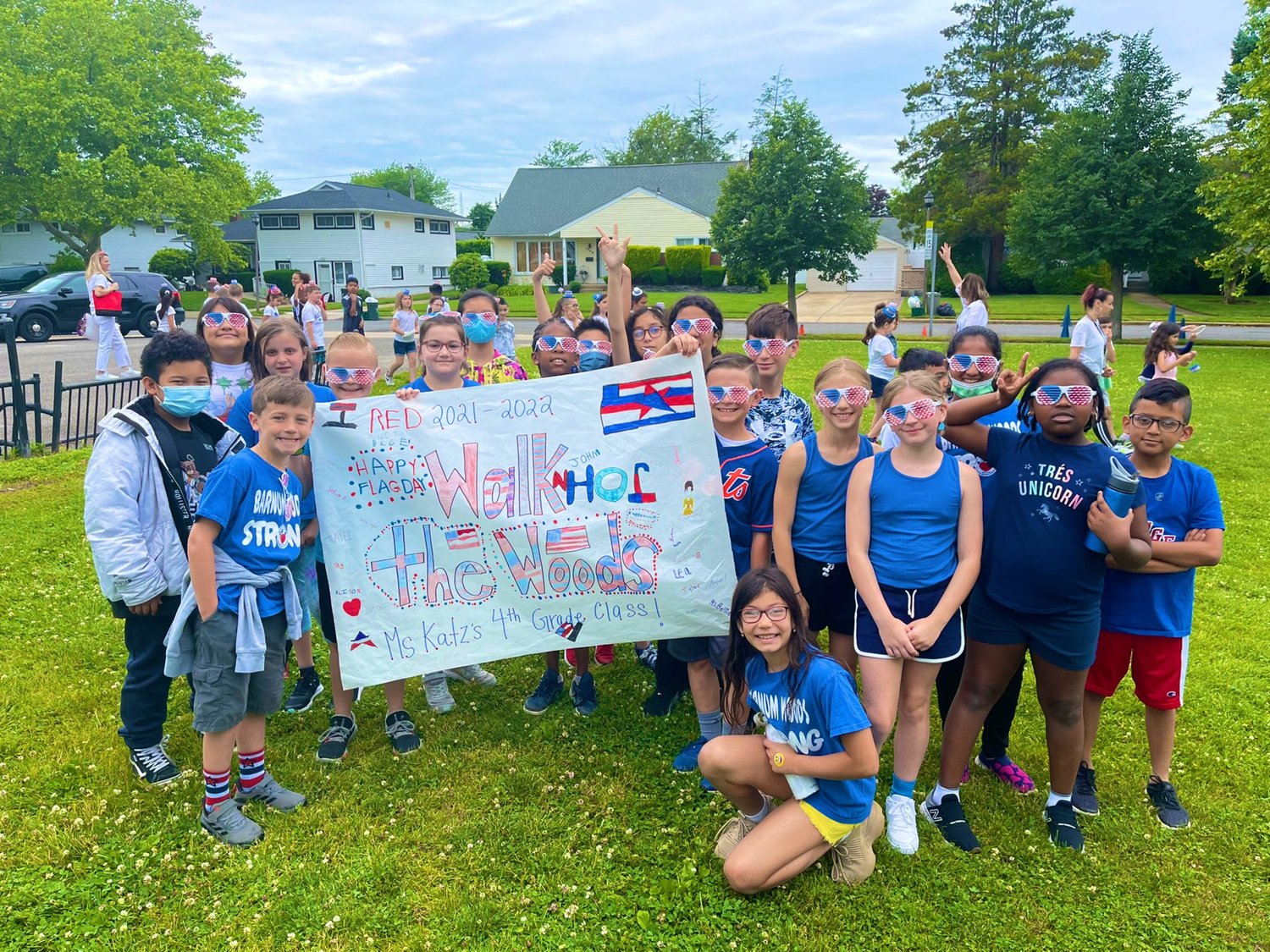 Students in Brittany Katz’s 4th-grade class were all smiles for the Flag Day festivities.