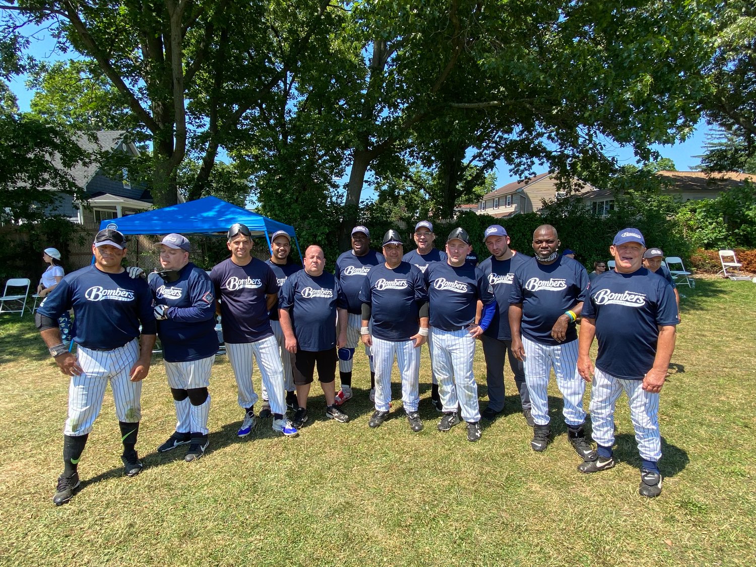 The Long Island Bombers competed against three other teams with blind or visually impaired players at Speno Memorial Park in East Meadow last Saturday.