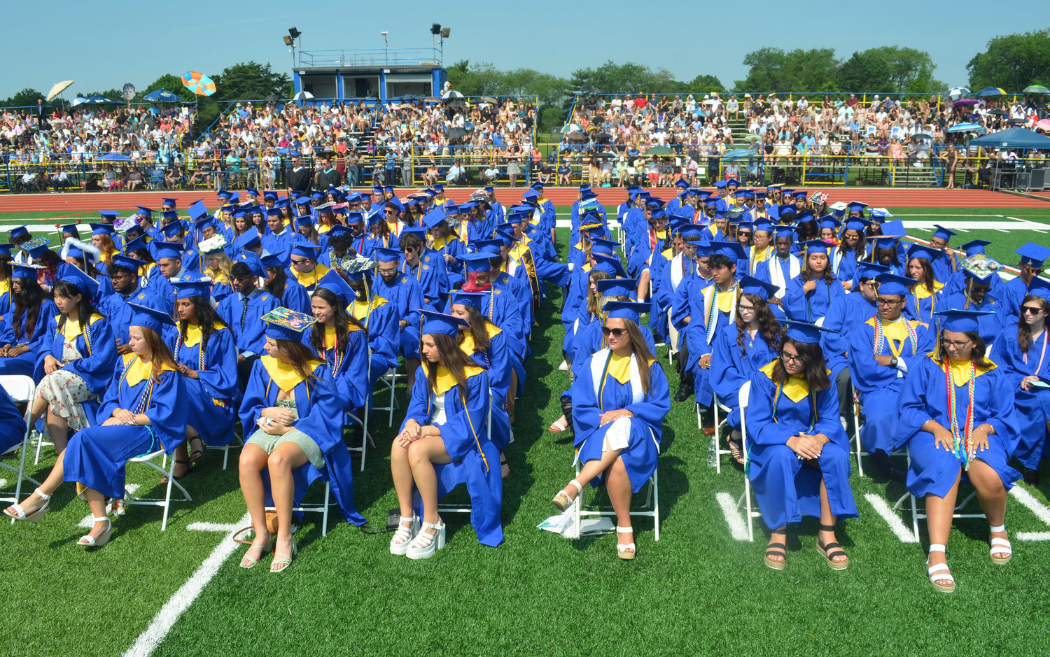 East Meadow High School graduates donned their blue and gold for their ceremony on June 26.