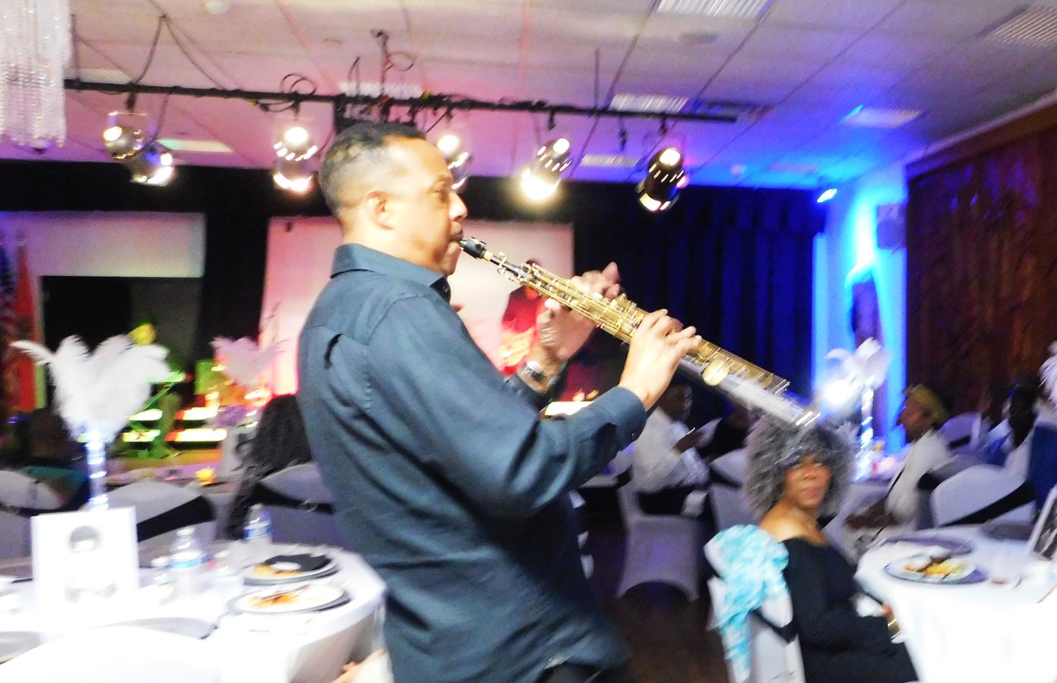 Saxophonist Kirk Bailey and the Next Level band kept the partygoers entertained during dinner.