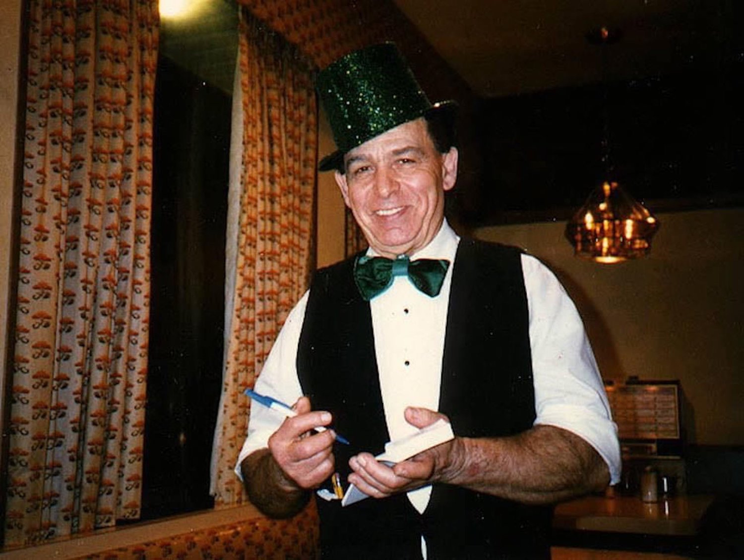 Victor Morfessis dressed up for St. Patrick’s Day in the 1990s.