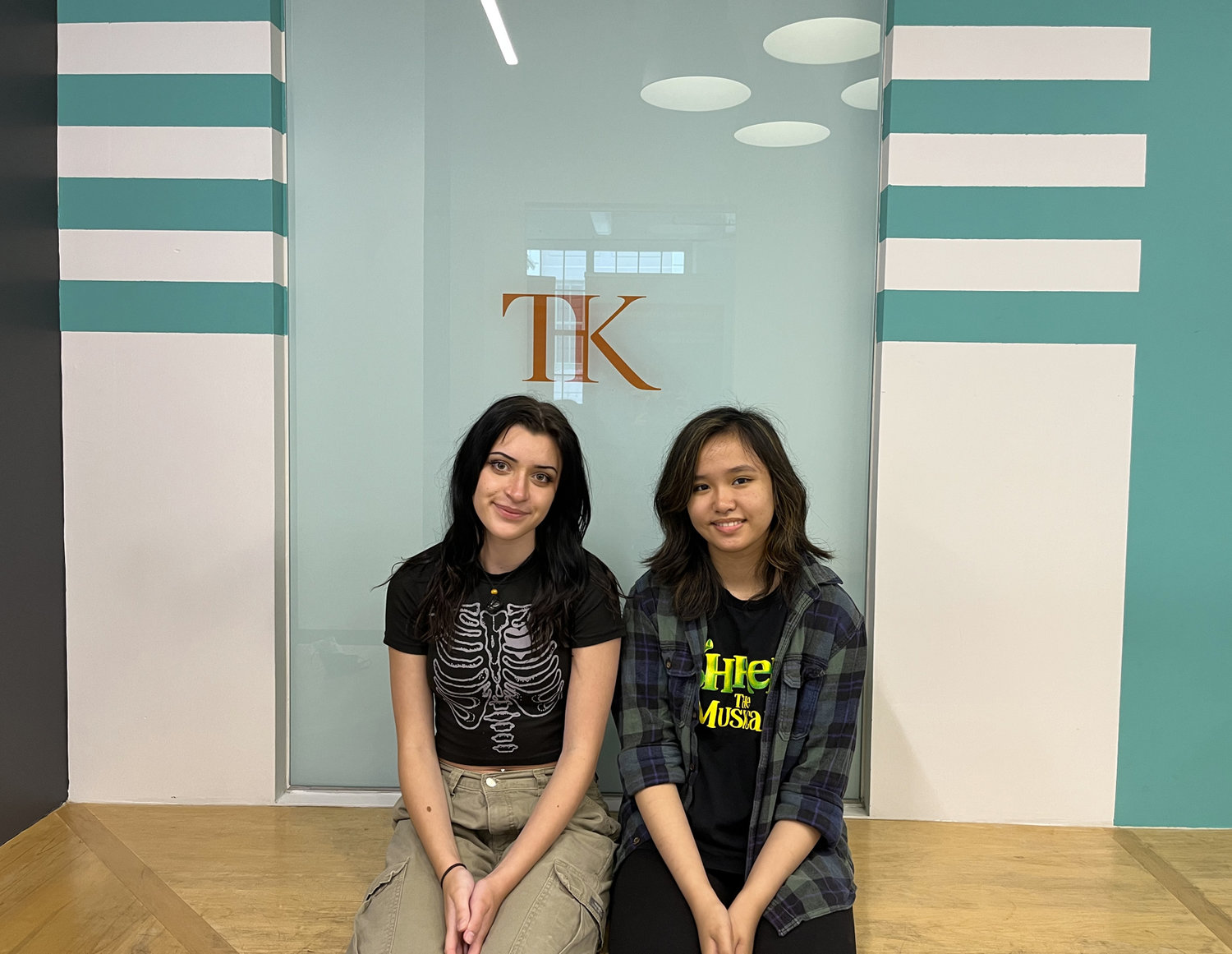 Students Trinity Bokelmann and Leanne Lily Lazo of Lynbrook, right, were among those earning acting scholarships to the Terry Knickerbocker Studio.