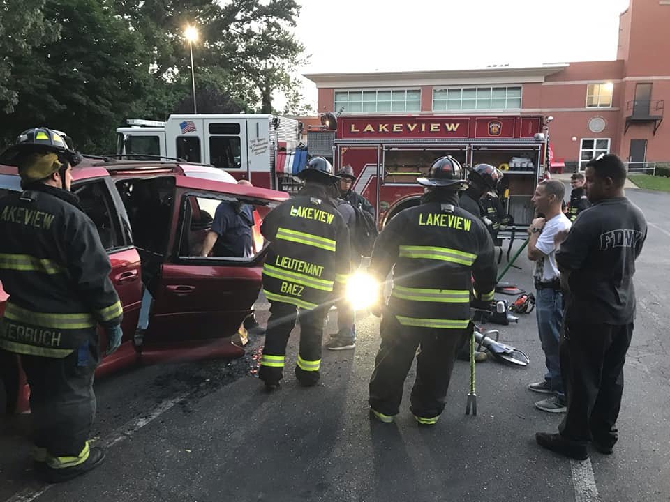 The Lakeview Fire Department finished their extrication drill set on the evening of July 20.